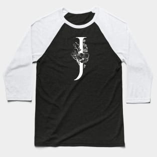 Letter J Monogram - Floral Initial Baseball T-Shirt